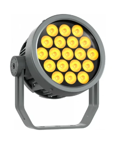 Spot outdoor con una sorgente LED RGB+WarmWhite da 19x 4W , 4600 lumen