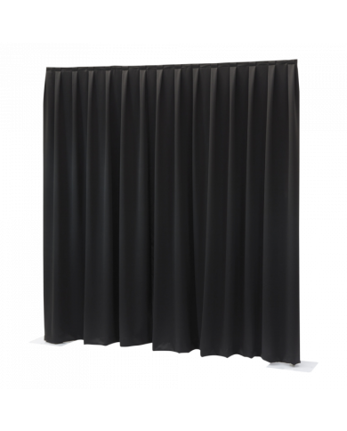 Tenda oscurante drappeggiata Nera 330(w) x 500(h)cm, Pipe and Drape MCS 300 g/m² Tenda oscurante drappeggiata Nera 330(w) x 500(h)cm, Pipe and Drape MCS 300 g/m²