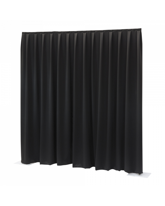 Tenda oscurante drappeggiata Nera 330(w) x 500(h)cm, Pipe and Drape MCS 300 g/m² Tenda oscurante drappeggiata Nera 330(w) x 500(h)cm, Pipe and Drape MCS 300 g/m²