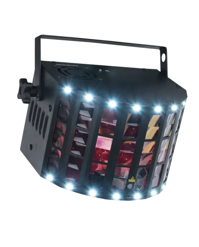 Luci discoteca 3 in uno: raggi colore + laser + strobo