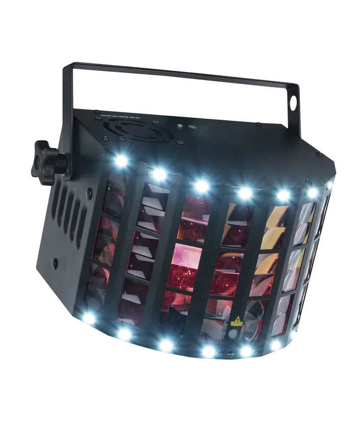 Luci discoteca 3 in uno: raggi colore + laser + strobo
