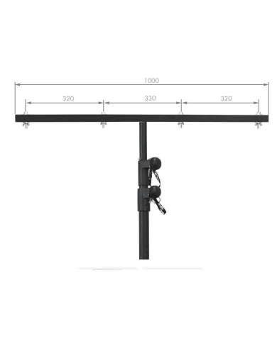 Supporto per luci in tre sezioni con barra a "T" per 8 fari