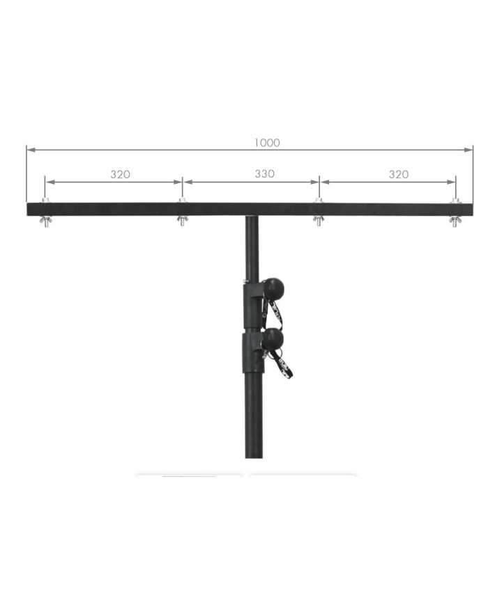 Supporto per luci in tre sezioni con barra a "T" per 8 fari Supporto per luci in tre sezioni con barra a "T" per 8 fari