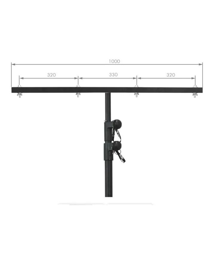 Supporto per luci in tre sezioni con barra a "T" per 8 fari