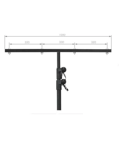 Piantana per sospensione fari e luci con barra da 8 posizioni