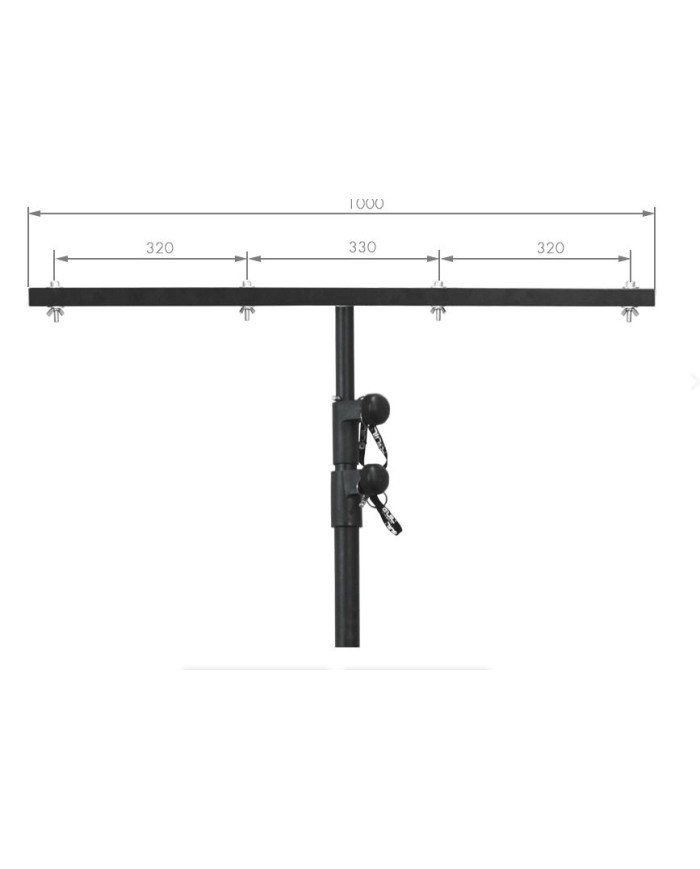 Piantana per sospensione fari e luci con barra da 8 posizioni Piantana per sospensione fari e luci con barra da 8 posizioni