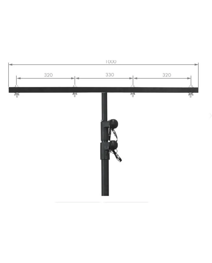 Piantana per sospensione fari e luci con barra da 8 posizioni