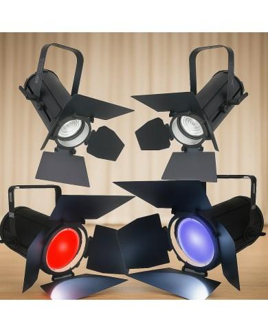 Impianto Luci per Teatro Basic 4: 2 Riflettori Teatrali + 2 Fari Wash per colore su tutto il Palco Impianto Luci per Teatro Basic 4: 2 Riflettori Teatrali + 2 Fari Wash per colore su tutto il Palco