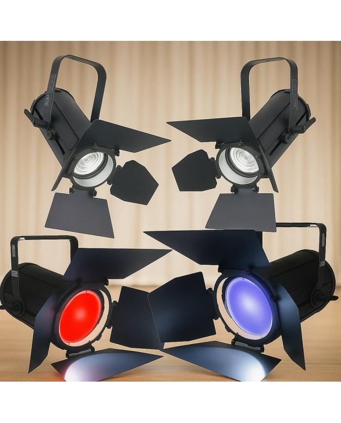 Impianto Luci per Teatro Basic 4: 2 Riflettori Teatrali + 2 Fari Wash per colore su tutto il Palco Impianto Luci per Teatro Basic 4: 2 Riflettori Teatrali + 2 Fari Wash per colore su tutto il Palco
