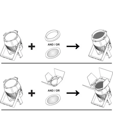 Potente proiettore IP65 per facciate, stand, spettacolo.LED RGB W 120