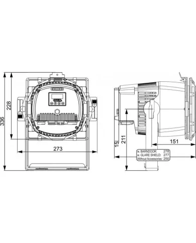 Potente proiettore IP65 per facciate, stand, spettacolo.LED RGB W 120