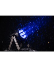 Proiettore a batteria: doppie staffe, batterie DMX wireless integrato