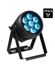 Proiettore a batteria: doppie staffe, batterie DMX wireless integrato