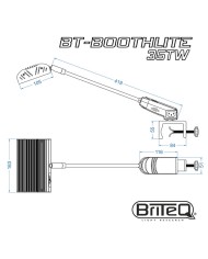 Lampada per stand espositivi da 35 W con 3 impostazioni CCT BT-BOOTHLITE 35TW