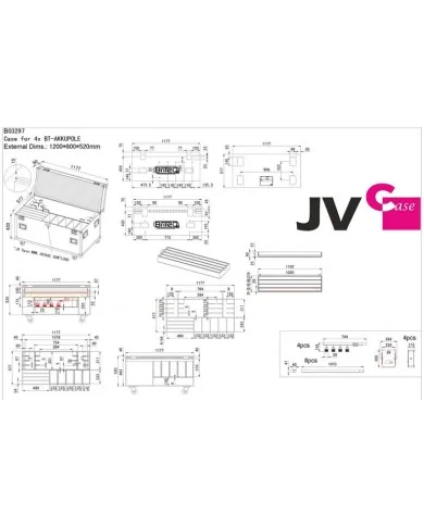 Flightcase for 4 complete BT-AKKUPOLE