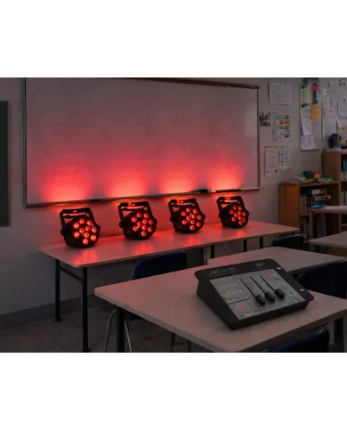 Piccolo Impianto Luci Led con fari colorati a batteria ricaricabile