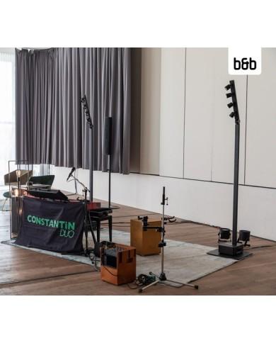 BT-AKKUPOLE Palo LED DMX Wireless a Batteria con proiettori 4x5W bianchi