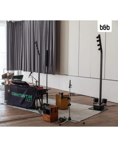 BT-AKKUPOLE Palo LED DMX Wireless a Batteria con proiettori 4x5W bianchi