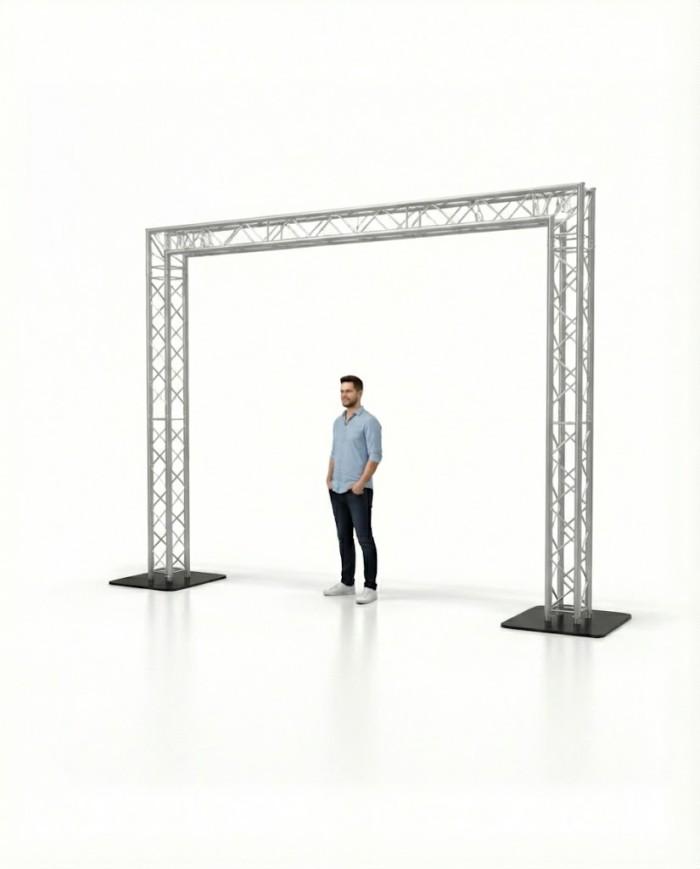 Portale su basi in acciaio da 3 metri x 3 metri in traliccio alluminio