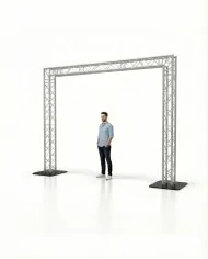 Portale su basi in acciaio da 3 metri x 3 metri in traliccio alluminio