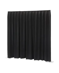 Tenda Fondale Medium Gloss Satin drappeggiato nero 330(l) x 300(h)cm - Pipe and Drape MGS 175