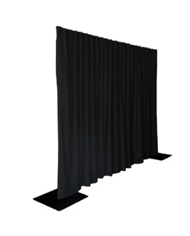 Tenda Fondale Medium Gloss Satin drappeggiato nero 330(l) x 300(h)cm - Pipe and Drape MGS 175