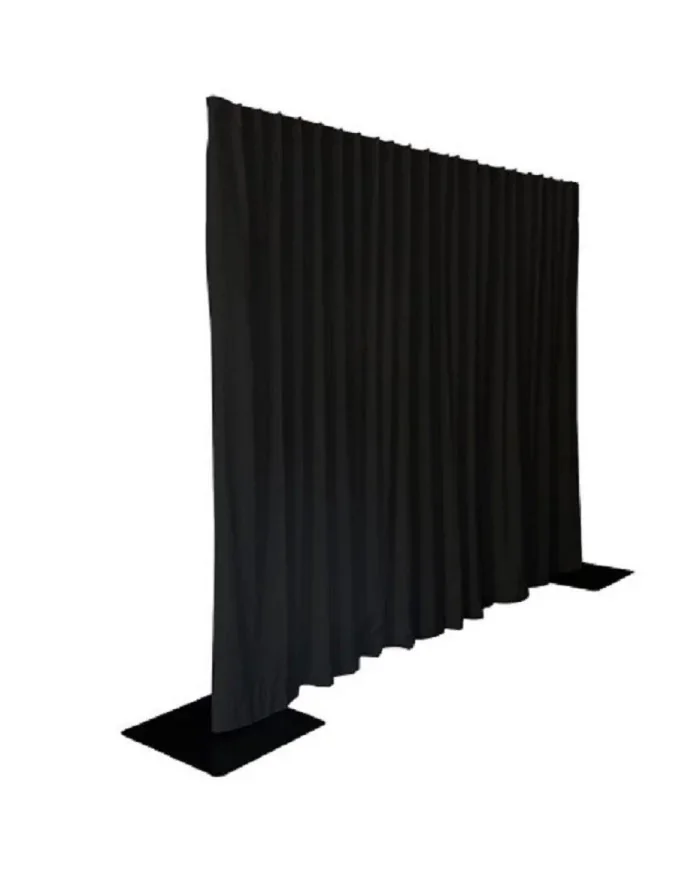 Tenda Fondale Medium Gloss Satin drappeggiato nero 330(l) x 300(h)cm - Pipe and Drape MGS 175