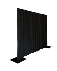 Tenda Fondale Medium Gloss Satin drappeggiato nero 330(l) x 300(h)cm - Pipe and Drape MGS 175