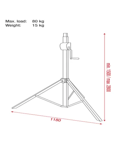 Stativo per luci e fari Basic 2800 Wind up stand:Piantana luci-fari