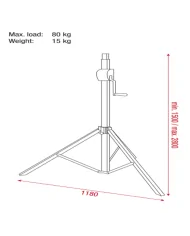 Stativo per luci e fari Basic 2800 Wind up stand:Piantana luci-fari