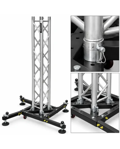 Tower Americana 2 metri con base regolabile da pavimento – Traliccio quadrato lato 29