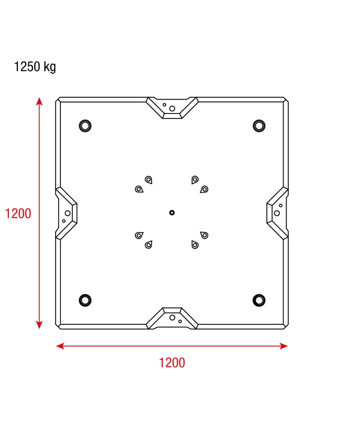 Base ballast di contrappeso in cemento 1250KG MCBB1200