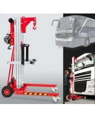 Elevatore per supporto installazione vetri, parabrezza ed insegne
