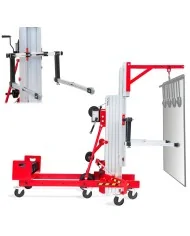 Elevatore per supporto installazione vetri, parabrezza ed insegne