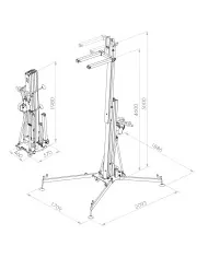 Torre telescopica di sollevamento fino a 250 kg altezza di 5 metri