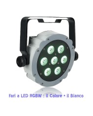 Par LED Showtec Compact Par 7 Q4 un faro LED RGBW per Colori + Bianco.
