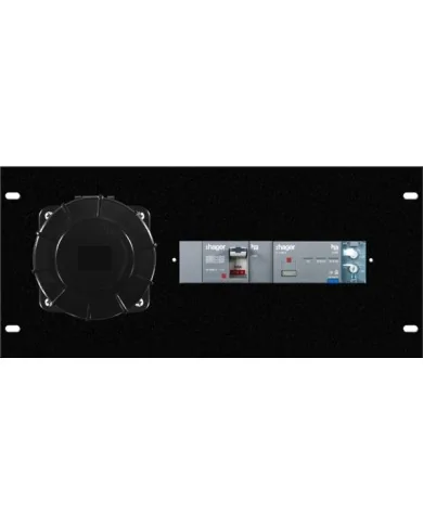 Modulo assem 5U rack, 1pz presa CEE 125A 5p, 1 pz interruttore diff 125A 18KA