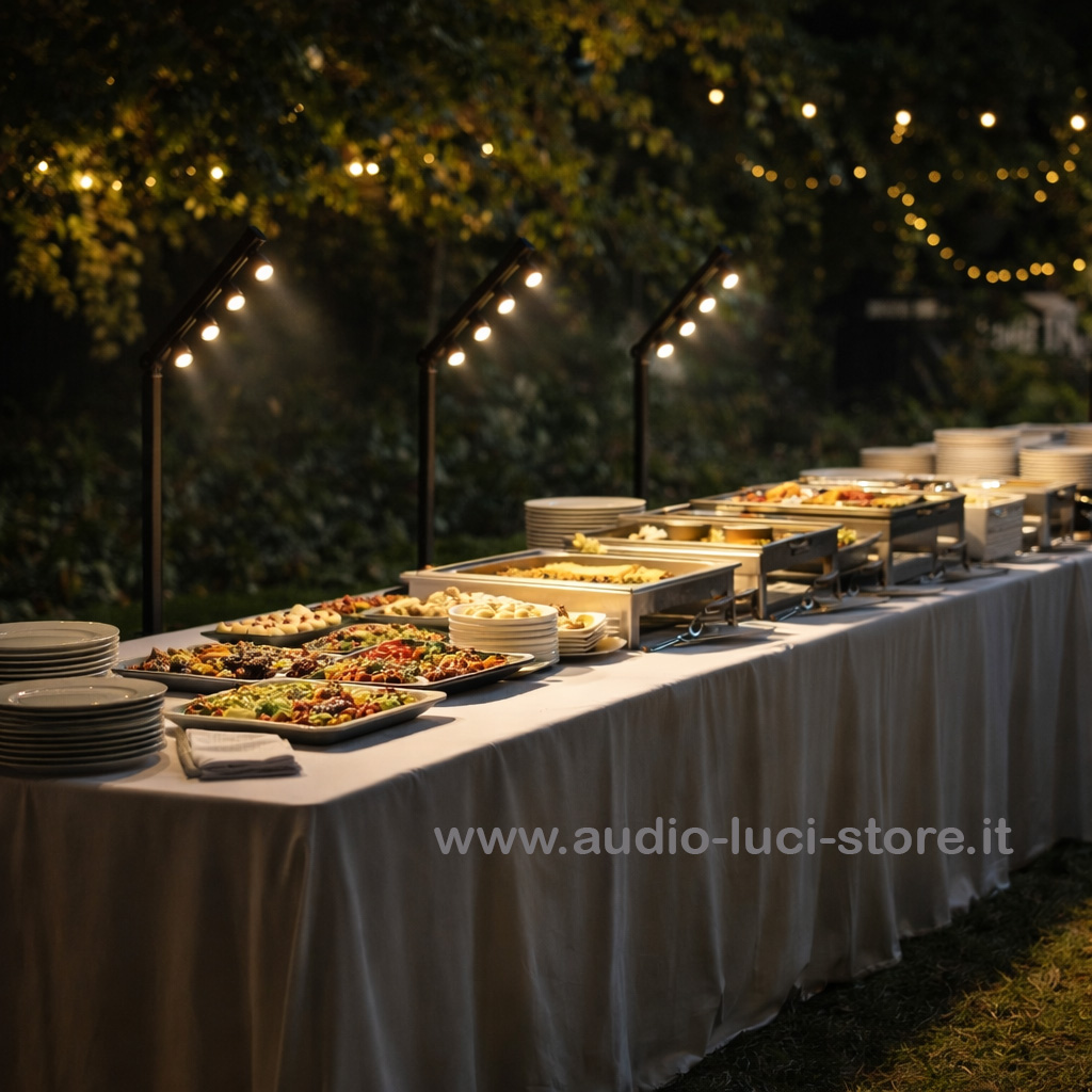 palo con faretti a batteria